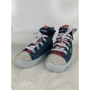Skechers Girls Size 2 Donut Crystal Star High Tops Shoes Rhinestones
